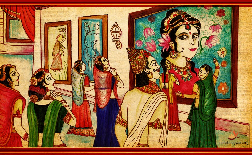 Reverent painting of Mallinath Bhagwan in meditation
